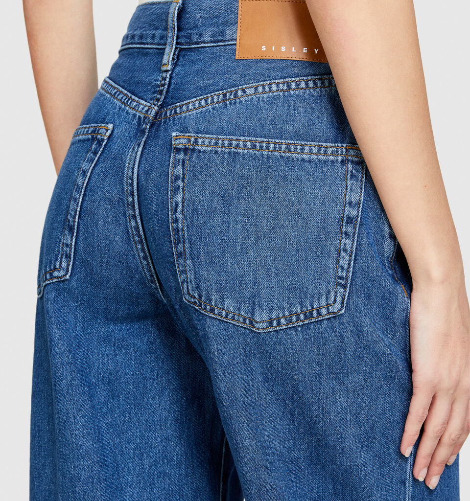 Loose fit jeans - women's relaxed fit jeans - Dark Blue | Sisley image number 5